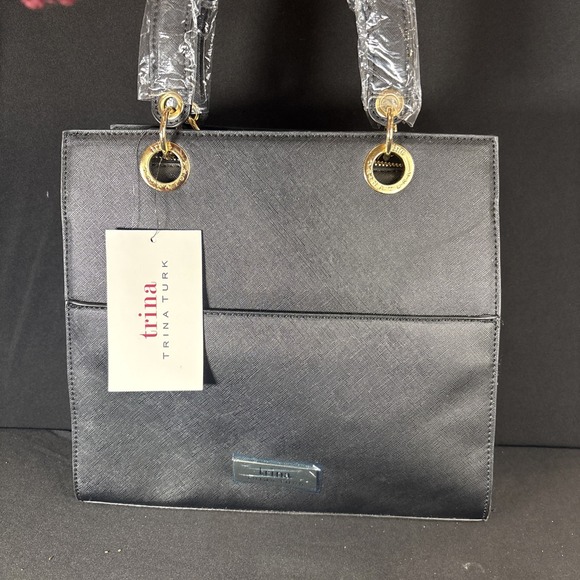 Trina Turk Handbags - NWT-Tina Turk Double Handle Purse /Tote/Black /Crossbody/Women/ Vegan Leather